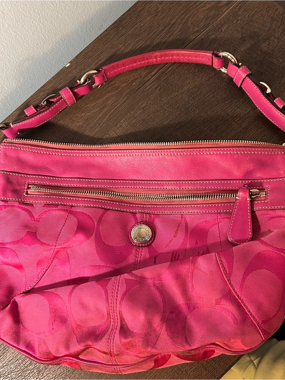 Coach Hot Pink Signature Shoulder Bag